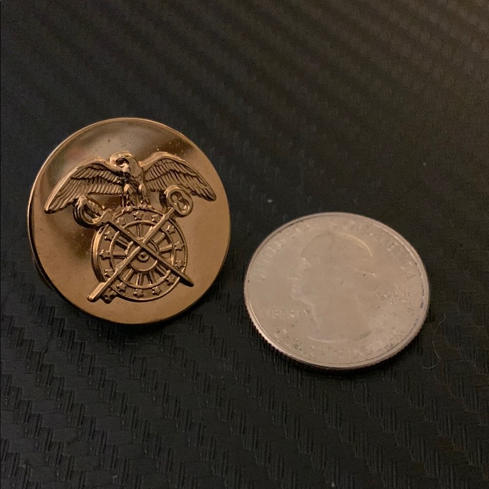 Gold Military Button With Eagle Emblem